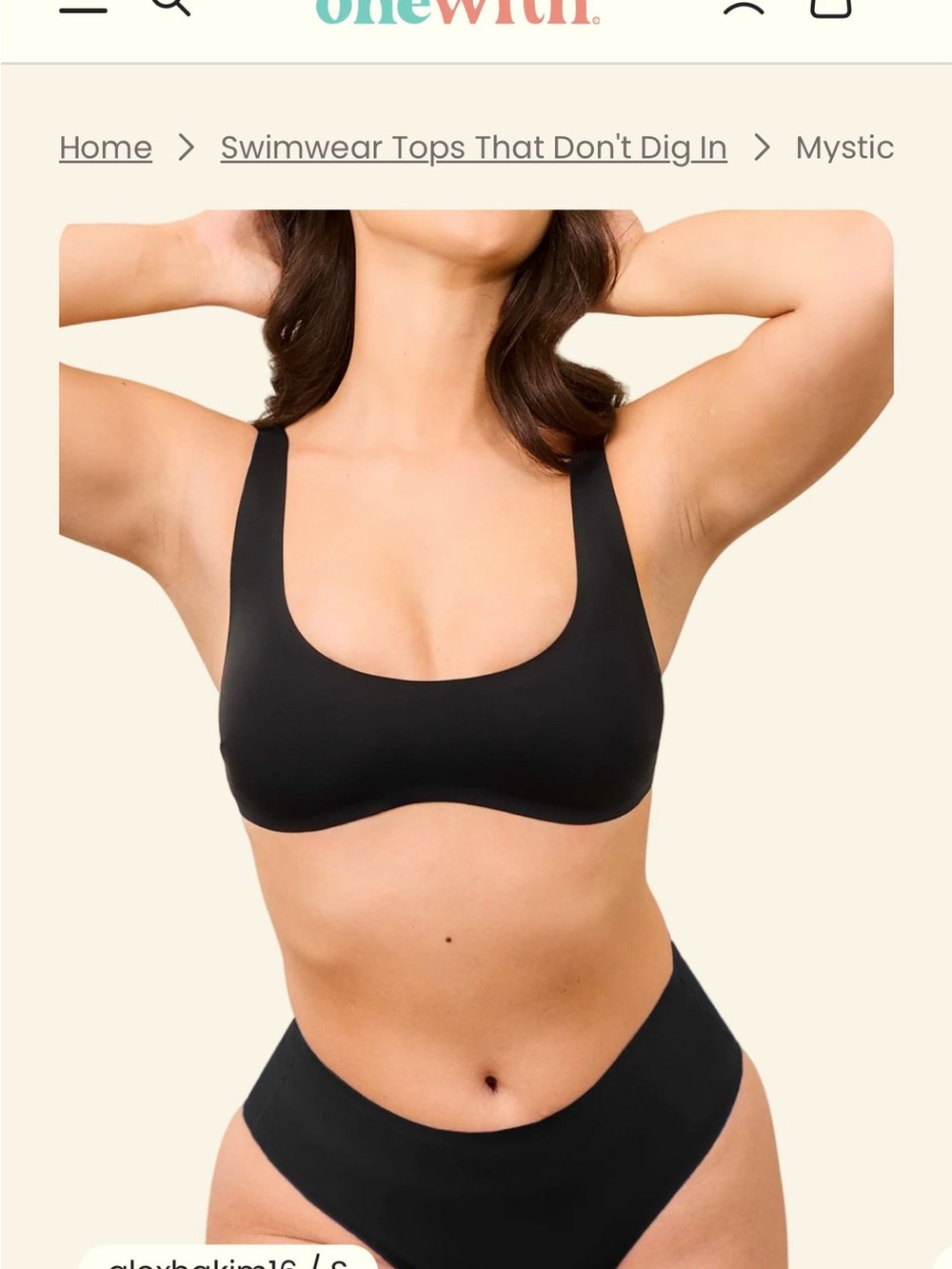 NWT Mystic Scoop Neck Black Bikini Top TOP ONLY XL ONEWITH SWIM